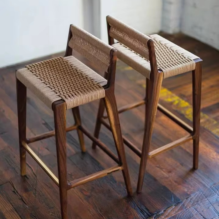 GDC Modern Style Armless Nordic Solid Wood High Stool