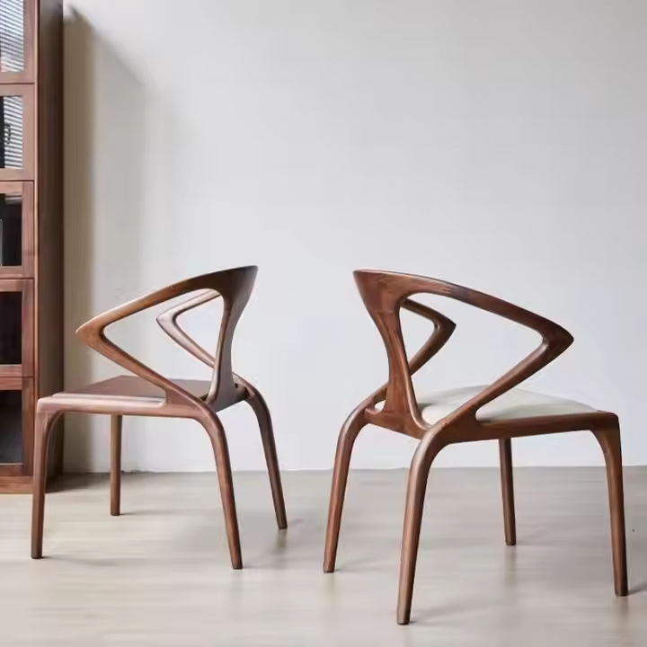GDC Luxury Original Design Walnut Color Sword Armchair Fabric