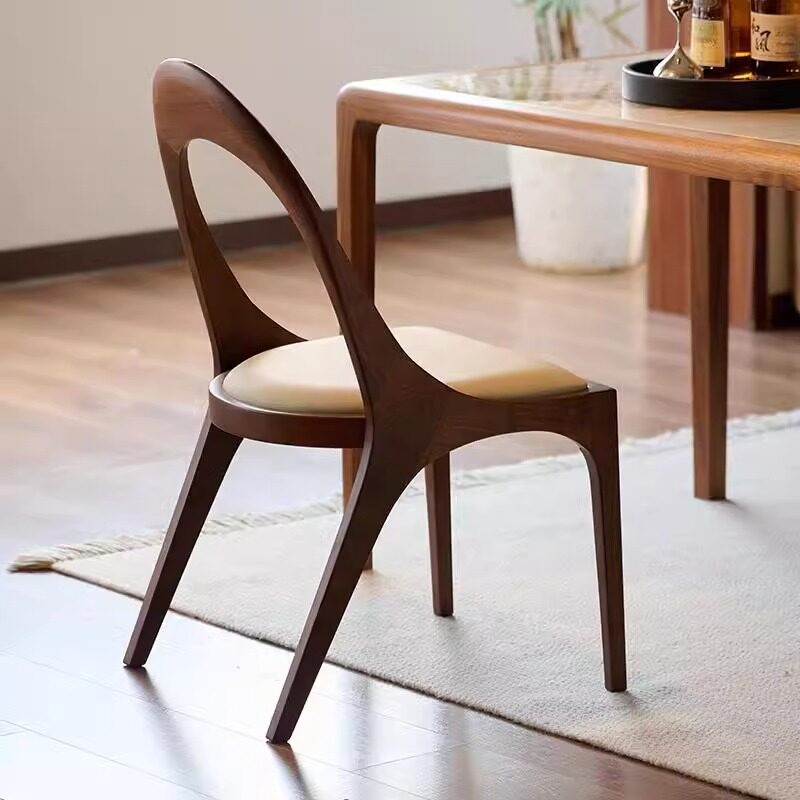 GDC Modern Nordic Solid Wood Dining Chair with Armrest