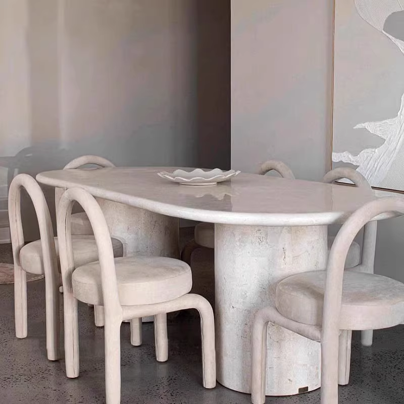 GDC Modern Simple New Customized Velvet Curved Design Dining