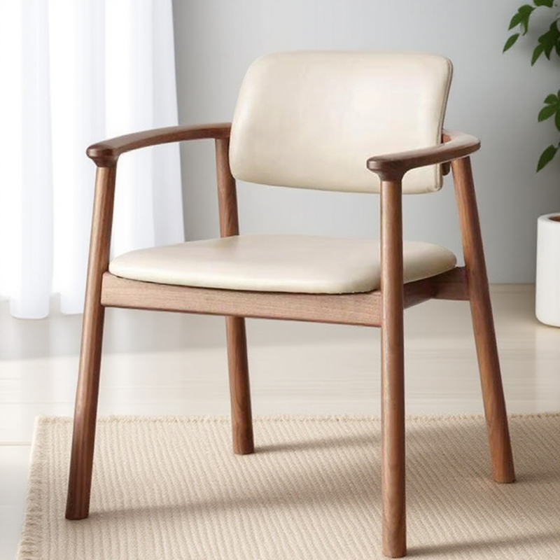 GDC Modern Solid Wood Wabi-Sabi Style Backrest Lounge Chair