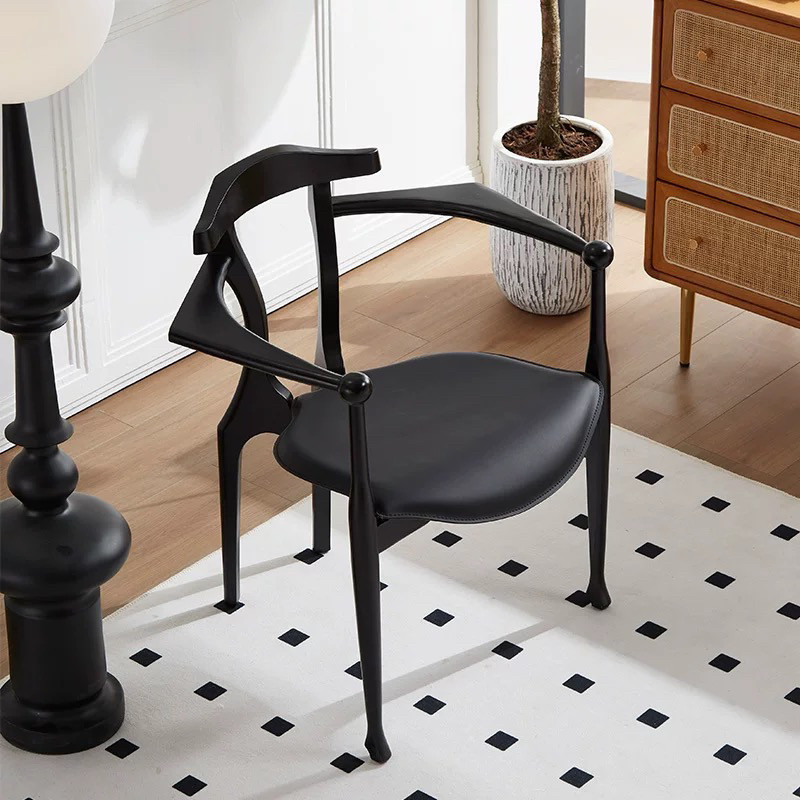 GDC Mid-Century Solid Ash Wood Dining Armchair with Upholstered