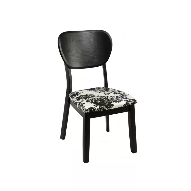 GDC Modern Upholstered Dining Chair Solid Wood Black Frame