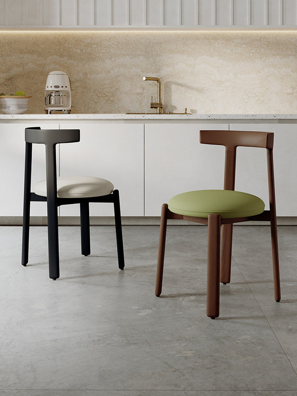 GDC Modern Design Dining Chair Solid Wood Leather Upholstered
