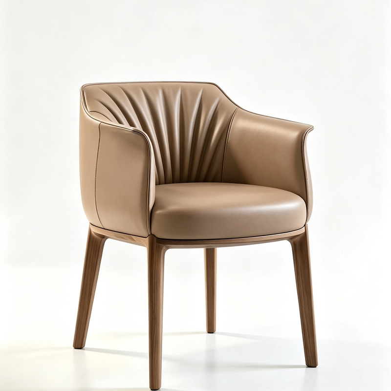 GDC Italian Minimalist Leather Dining Chairs Nordic Style Armchairs