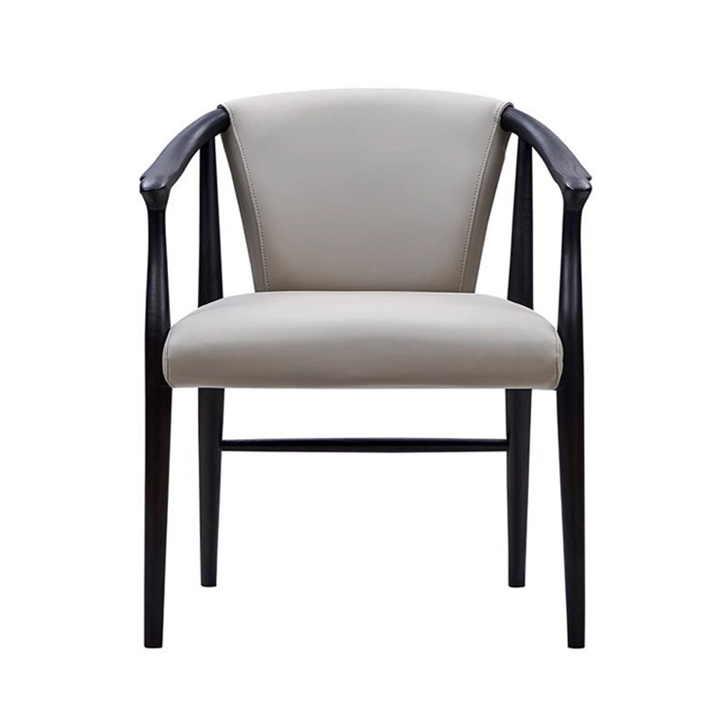 GDC Italian Nordic Minimalist Ash Wood Dining Chair Armrests