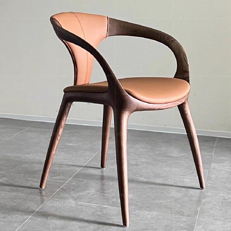 GDC Minimalist Modern Solid Wood Frame Dining Chair Microfiber
