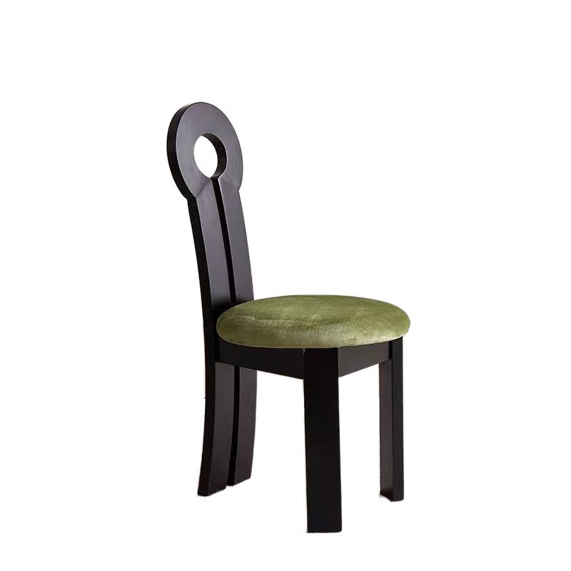 GDC Designer Retro Black Dining Chair Luxurious Solid Wood