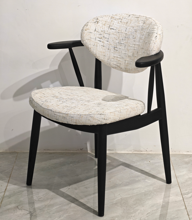 GDC Modern Home Dining Chair with Beige Textured Fabric