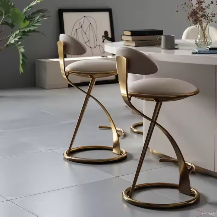 GDC Italian Modern High Stool Bar Chair Stainless Steel