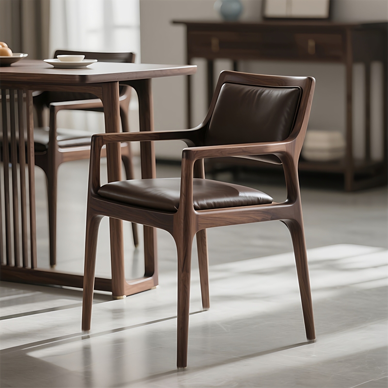 GDC Ash Wooden Legs Dining Chair with Armrest Design