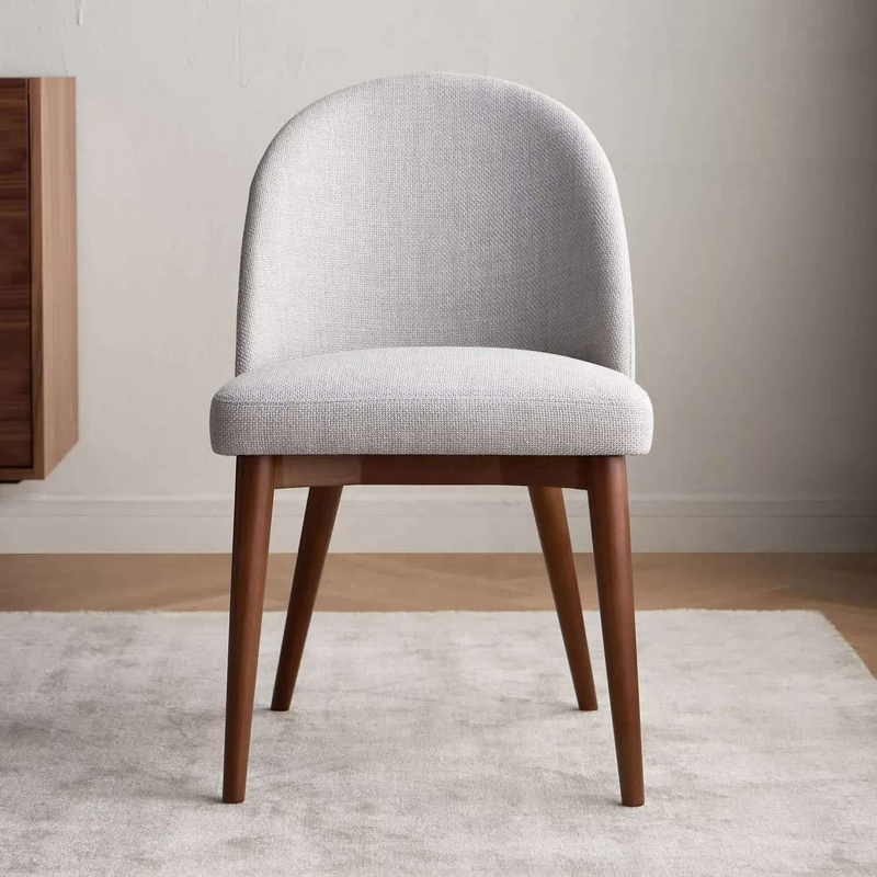 GDC Living Room Dining Chair Upholstered Beige Fabric Dining