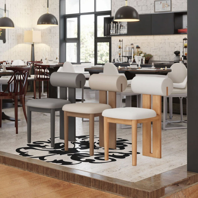 GDC Mid-Century Modern Retro Solid Wood Dining Chair Simple