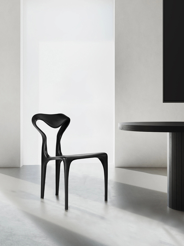GDC Modern Design Black Wooden Dining Chair Solid Ash