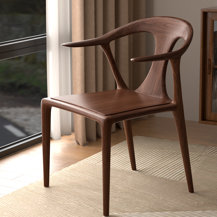 GDC Modern Leather Seat Restaurant Northern Hotel Black Walnut