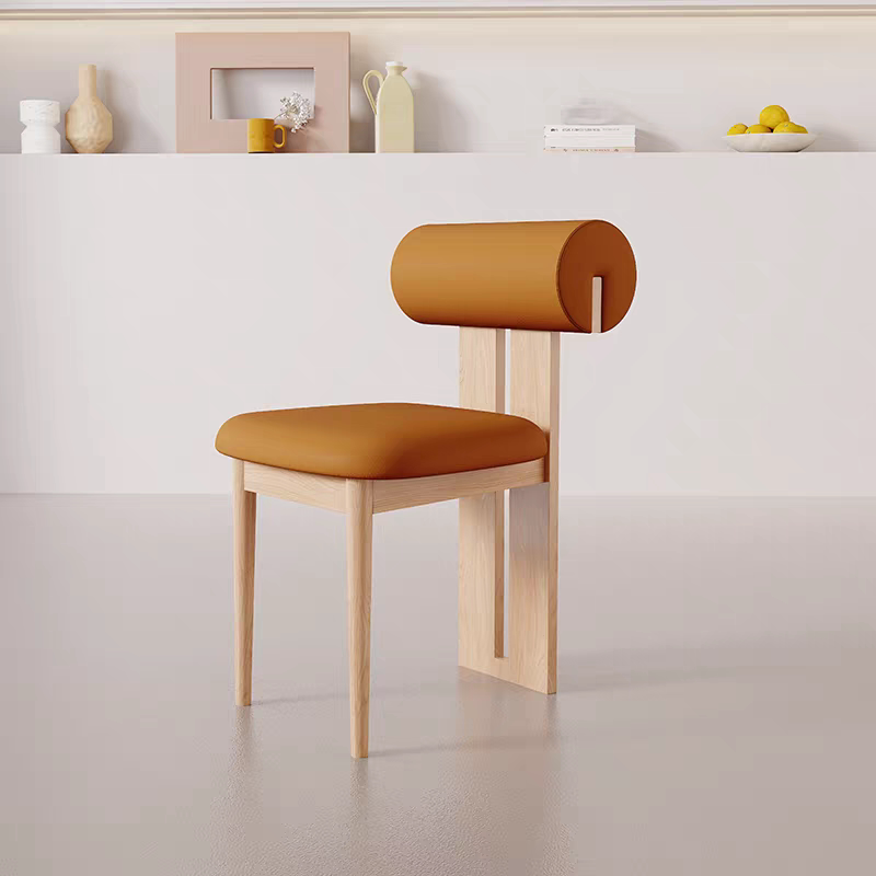 GDC Modern Solid Wood Dining Chair with Leather Upholstered