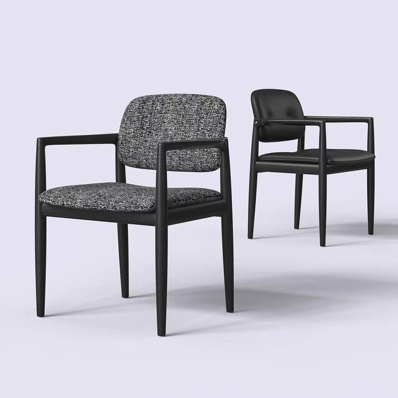 GDC Nordic Modern Solid Wood Dining Chair Cotton Fabric