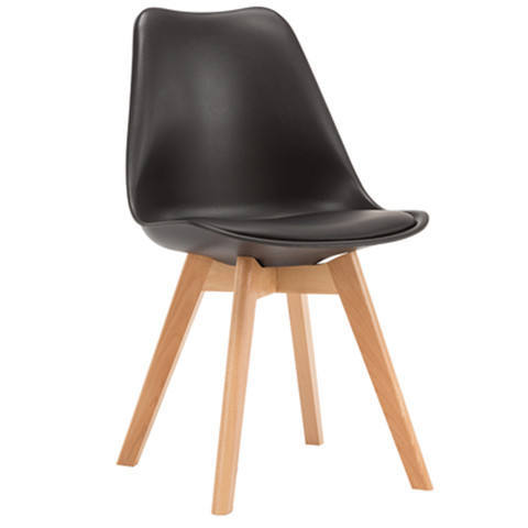 GDC Nordic Modern Tufted Oak Wood Dining Chair with