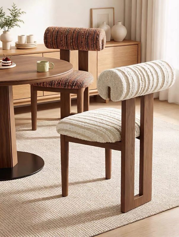 GDC Nordic Solid Wood Dining Chairs Modern Minimalist Linen