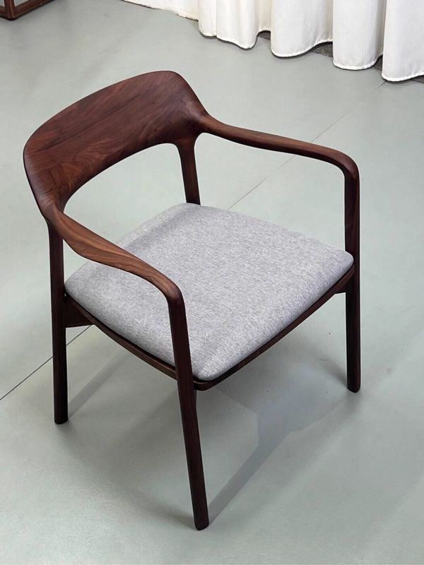 GDC Nordic-style Hotel Negotiation Dining Chair Linen Upholstered Seat