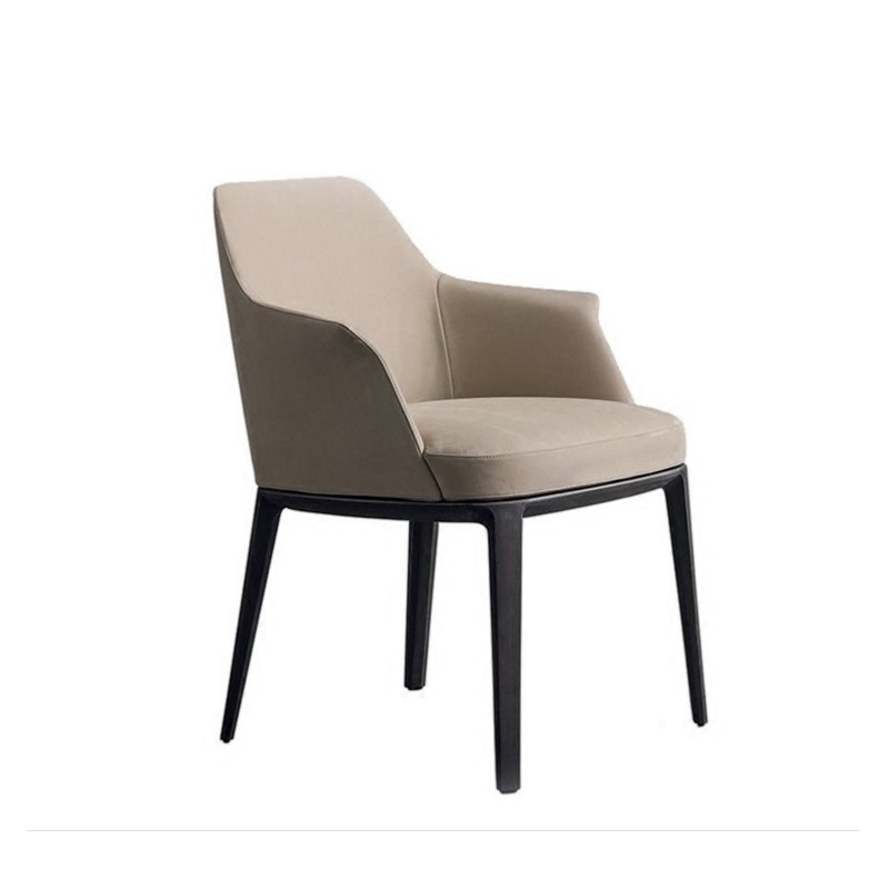 GDC Vintage Retro Dining Chair Solid Wood Leather Design