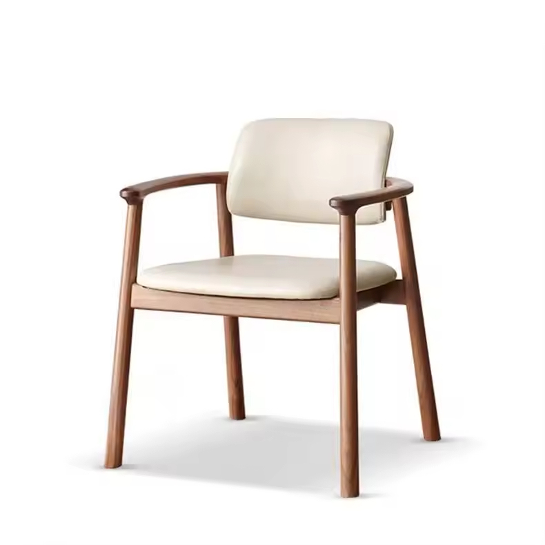 GDC Wabi-Sabi Style Walnut Solid Wood Handrail Chair for