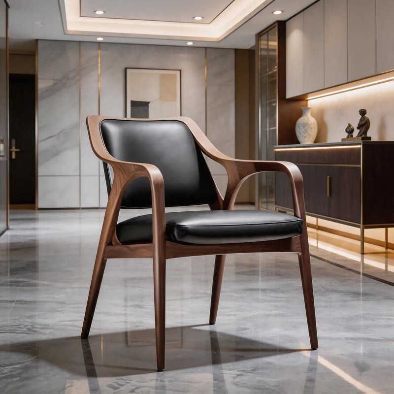 GDC Wood Armchair Nordic Minimalist Wood Armchair Tea Chair