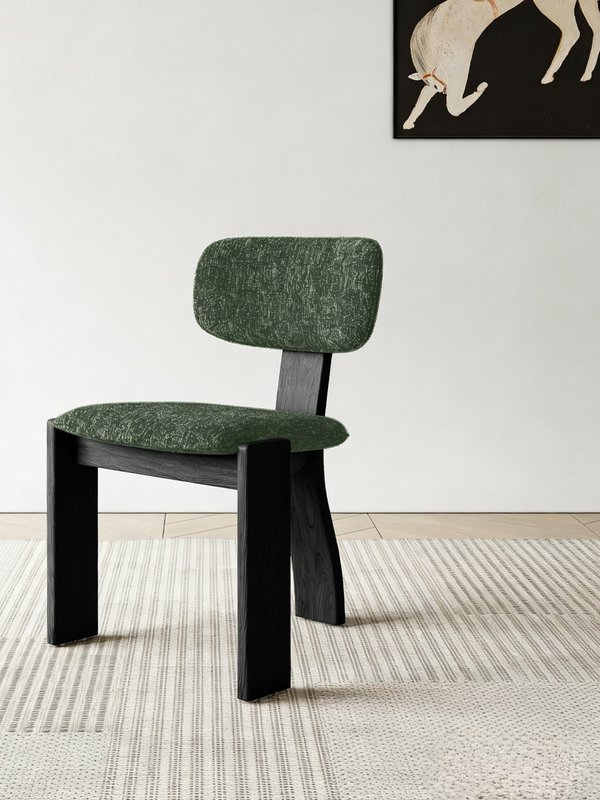 GDC Italian Minimalist Velvet Leather Dining Restaurant Chair Vintage