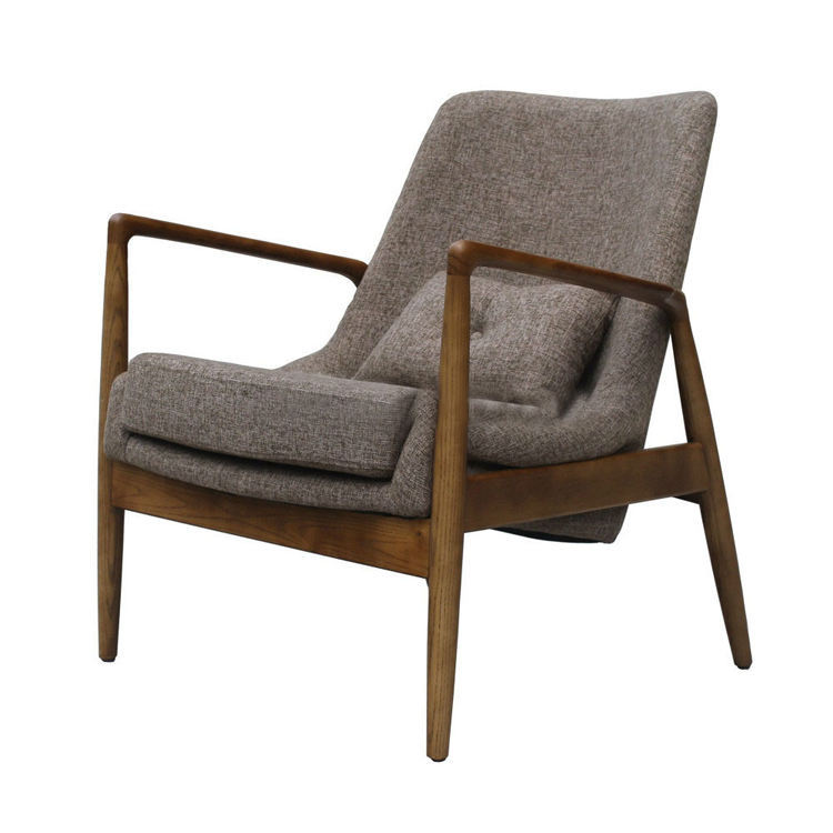 GDC Armrest Wood Design Dining Chair With Fabric Cushion