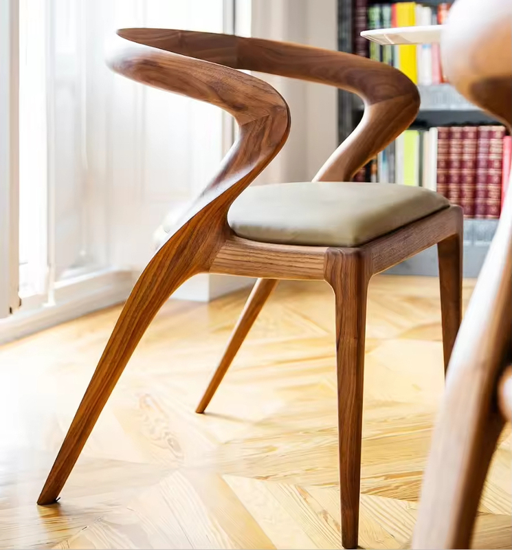 GDC Duty Leather Villa Seat Modern Luxury Wood Dining