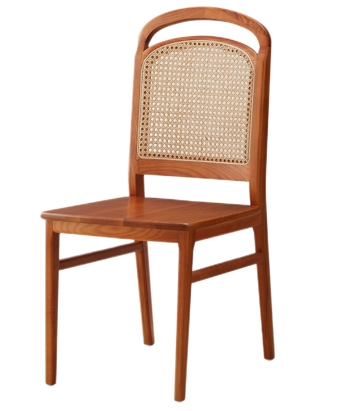 GDC High-End Solid Wood Dining Table and Armless Rattan