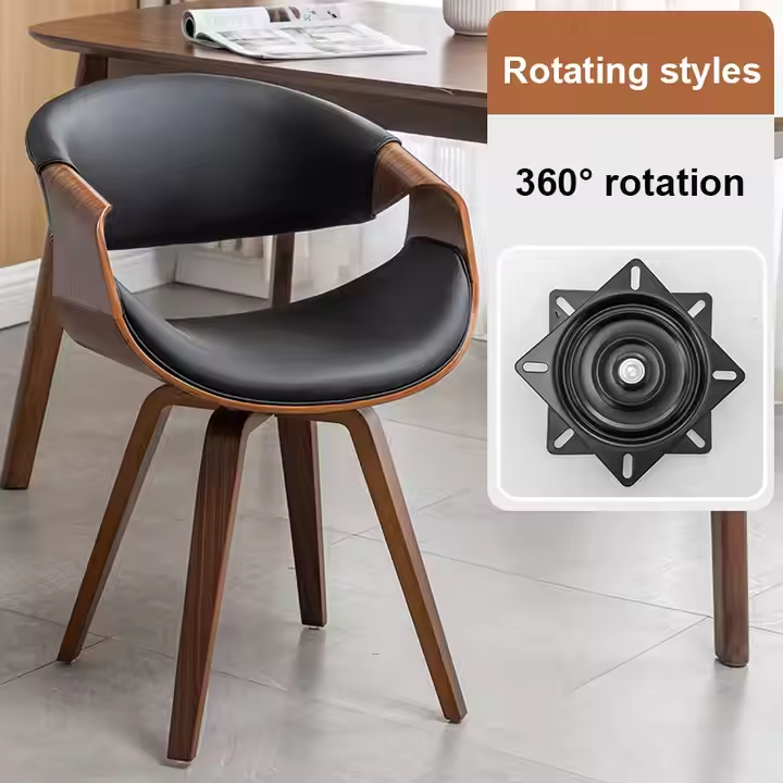 GDC Hot Sale Swivel Rattan Walnut Dining Chairs Ergonomic