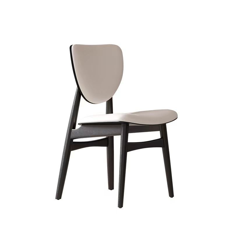 GDC Italian Luxury Dining Chair Solid Wood Leather Minimalist