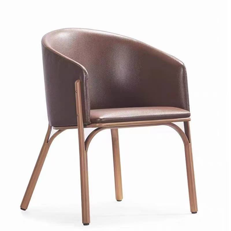 GDC Luxury Dining Hotel Modern Solid Wood Leather Chairs