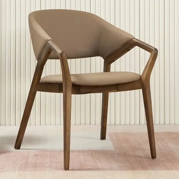 GDC Luxury Wholesale Contemporary Leather Dinning Solid Wood Chairs