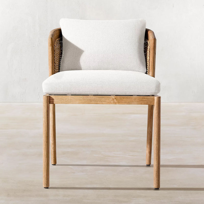 GDC Minimalist Dining Room Chairs Woven Rope Armrest Outdoor