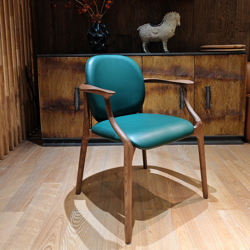 GDC Minimalist Nordic Style Dining Chair Turquoise Soft Fabric