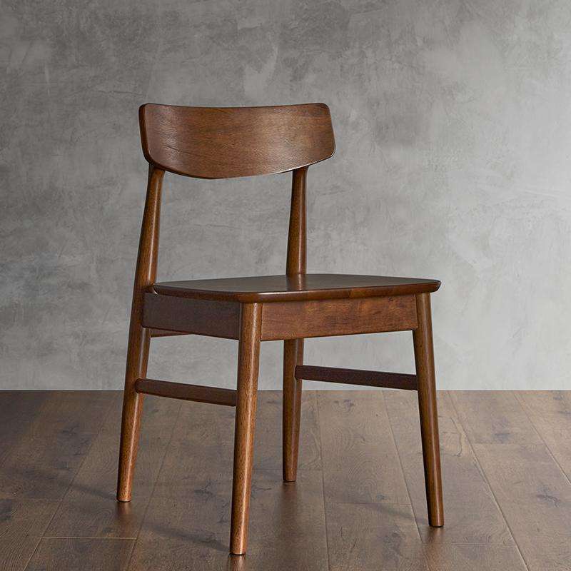 GDC Modern Scandinavian Solid Wood Dining Chair Walnut Color