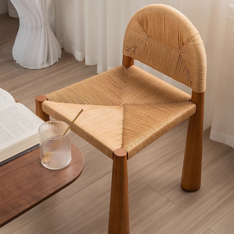 GDC Nordic Design Rubber Wooden Frame Rope Seat Backrest,
