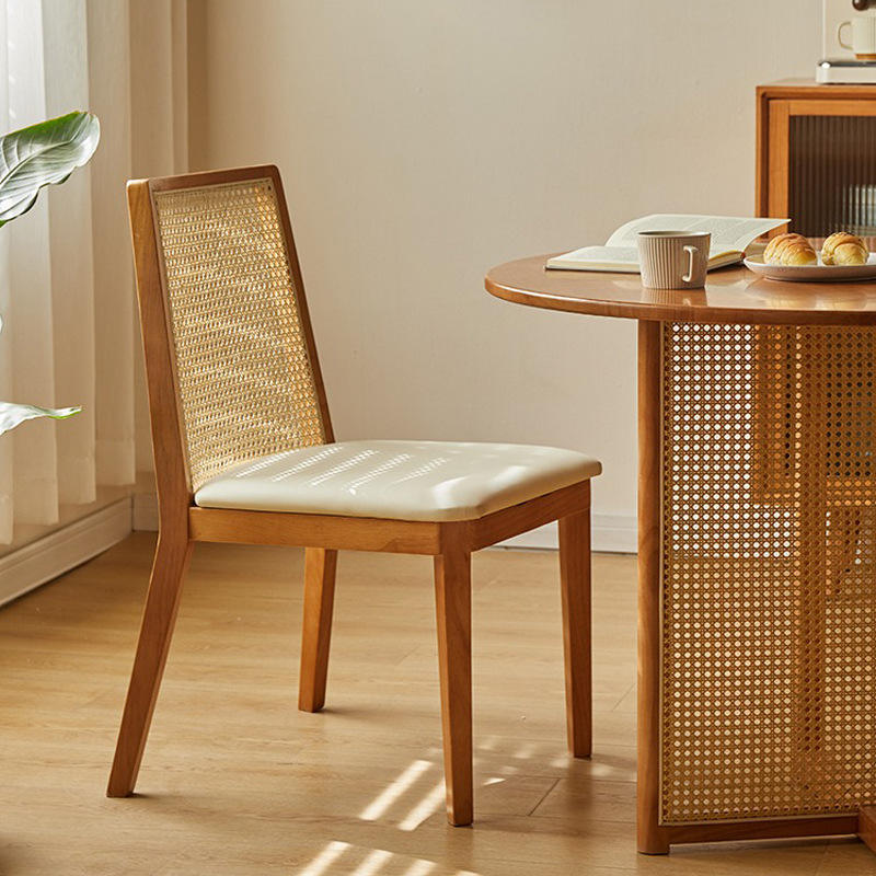 GDC Wholesale Modern Wood Chair Solid Wood with Rattan