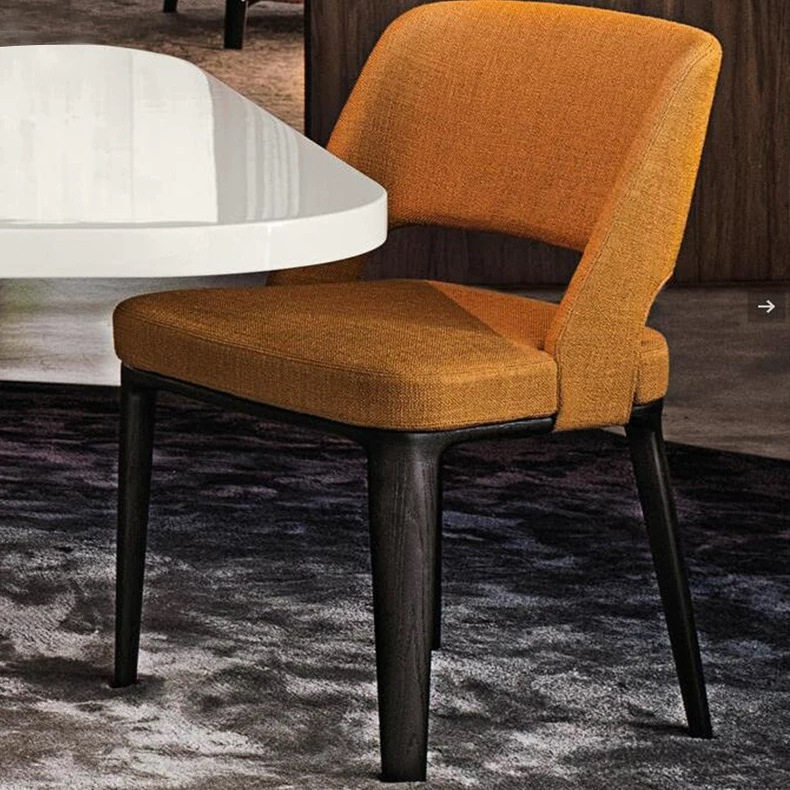 GDC Italian Minimalist Hotel Solid Wood Dining Chair Modern