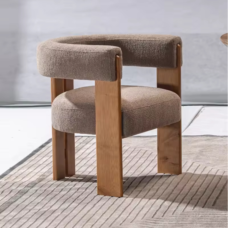 GDC Modern Artistic Solid Oak Wood Dining Chair Fabric