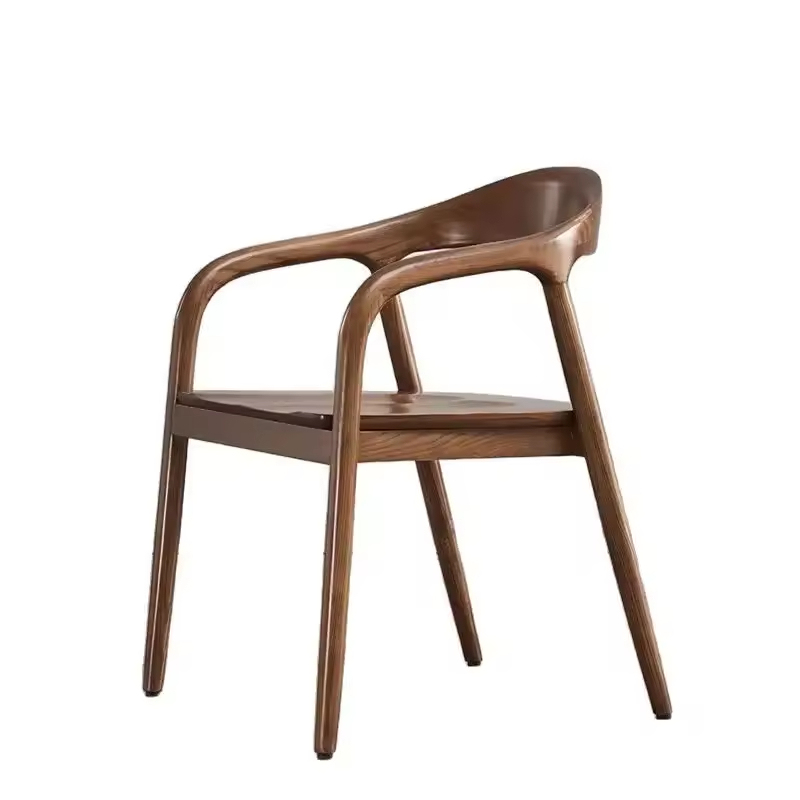 GDC Modern Black Walnut Wood Armchair Dining Chairs Home