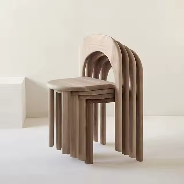 GDC Nordic Wooden Stackable Chairs for Dining Living Room