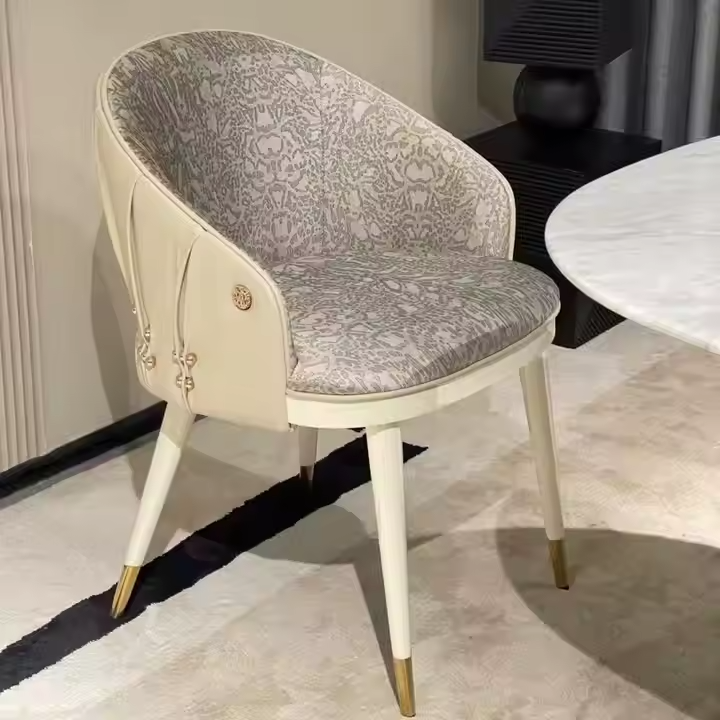 GDC Robertocavalli Solid Wood Dining Chair in Light Luxury