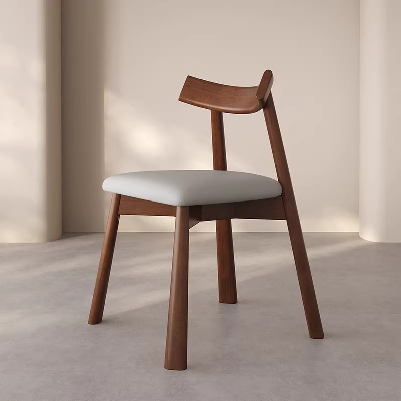 GDC Wholesale Leather Dining Chairs Wooden Legs Nordic Solid
