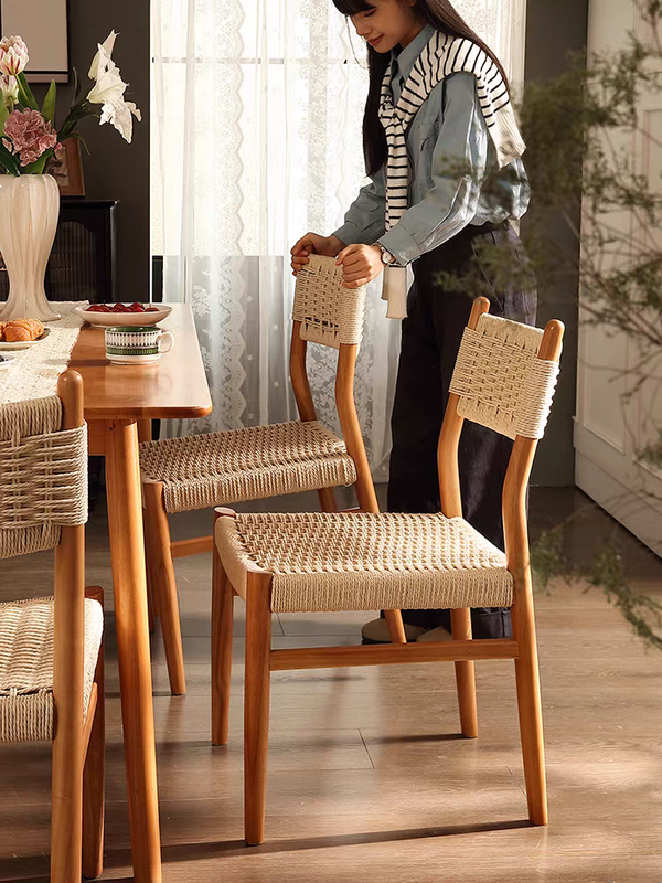 GDC Brown Modern Minimalist Dining Armchair Hospitality Furniture Wood