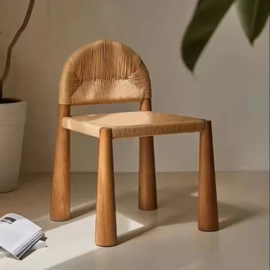 GDC Nordic Modern Simple Solid Wood Dining Chair Light