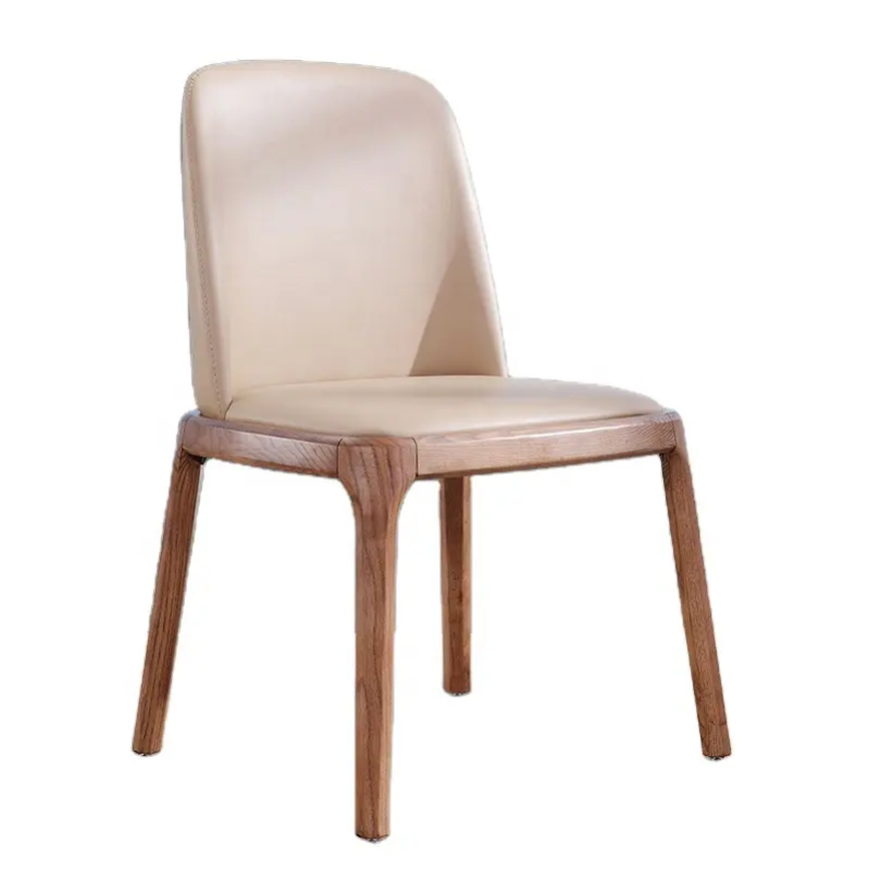 GDC European Dining Wooden Chair Oak Ash Wood Leather