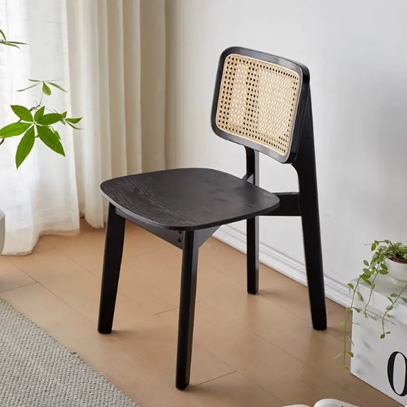 GDC Factory Wholesale Modern Design Rattan Black Color Wooden
